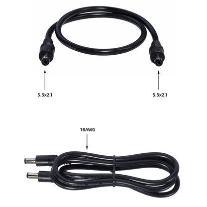 DC Power Plug Cable 5.5 X 2.1Mm Male to 5.5X2.1Mm Male Adapter Connector Wire Extension Power Supply Cable for Routers LED Light