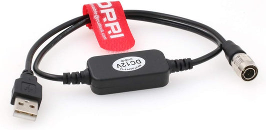 Regulated 12V 4Pin Male Hirose to USB Power Cable for Zoom F4/F8 Sound Devices 68, Macbook Air M1