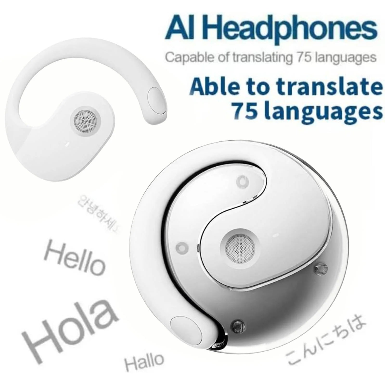 Translator Earbuds with ANC Noise-Canceling & Bluetooth 5.4, Real-Time 144 Languages Translation with Smart Display Case for Business Travel/International Meetings