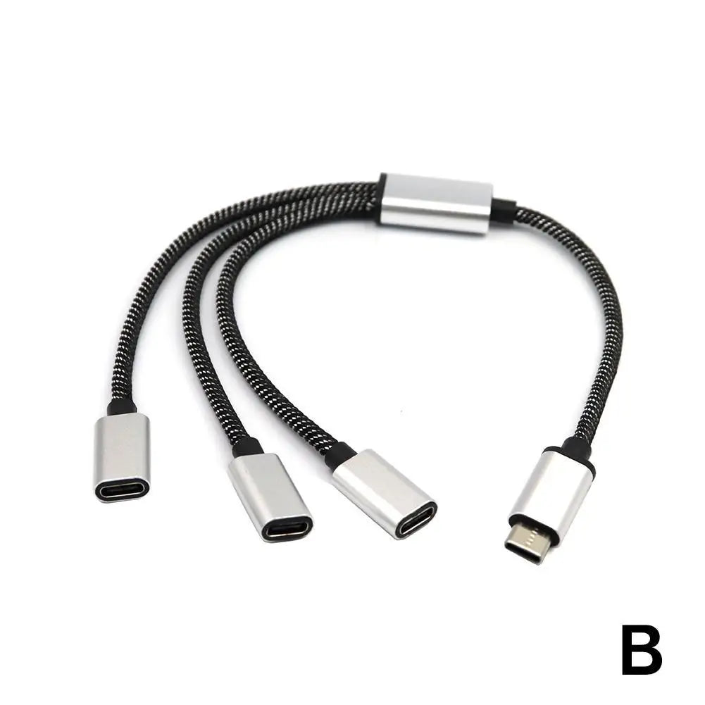 USB C Male to Double USB C Female Splitter Type C Hub for Type C Gaming Handle Charger Powerbanks Adapter