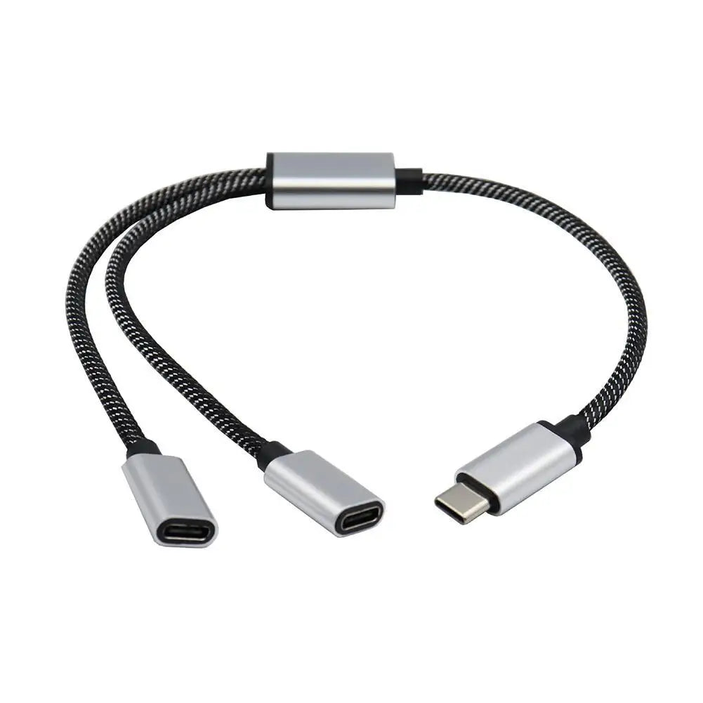 USB C Male to Double USB C Female Splitter Type C Hub for Type C Gaming Handle Charger Powerbanks Adapter