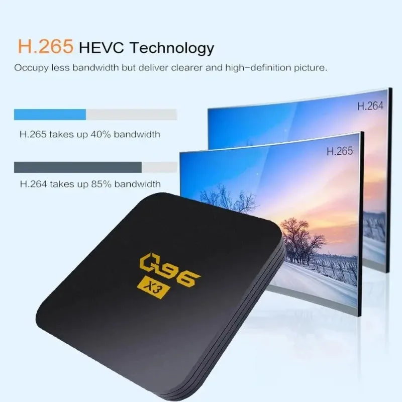 Q96 X3 TV Box Android Home Theater Smart TV Box Set Top Box Android 13 Allwinner H313 HDR10 4K UHD 4G Tv Box Android