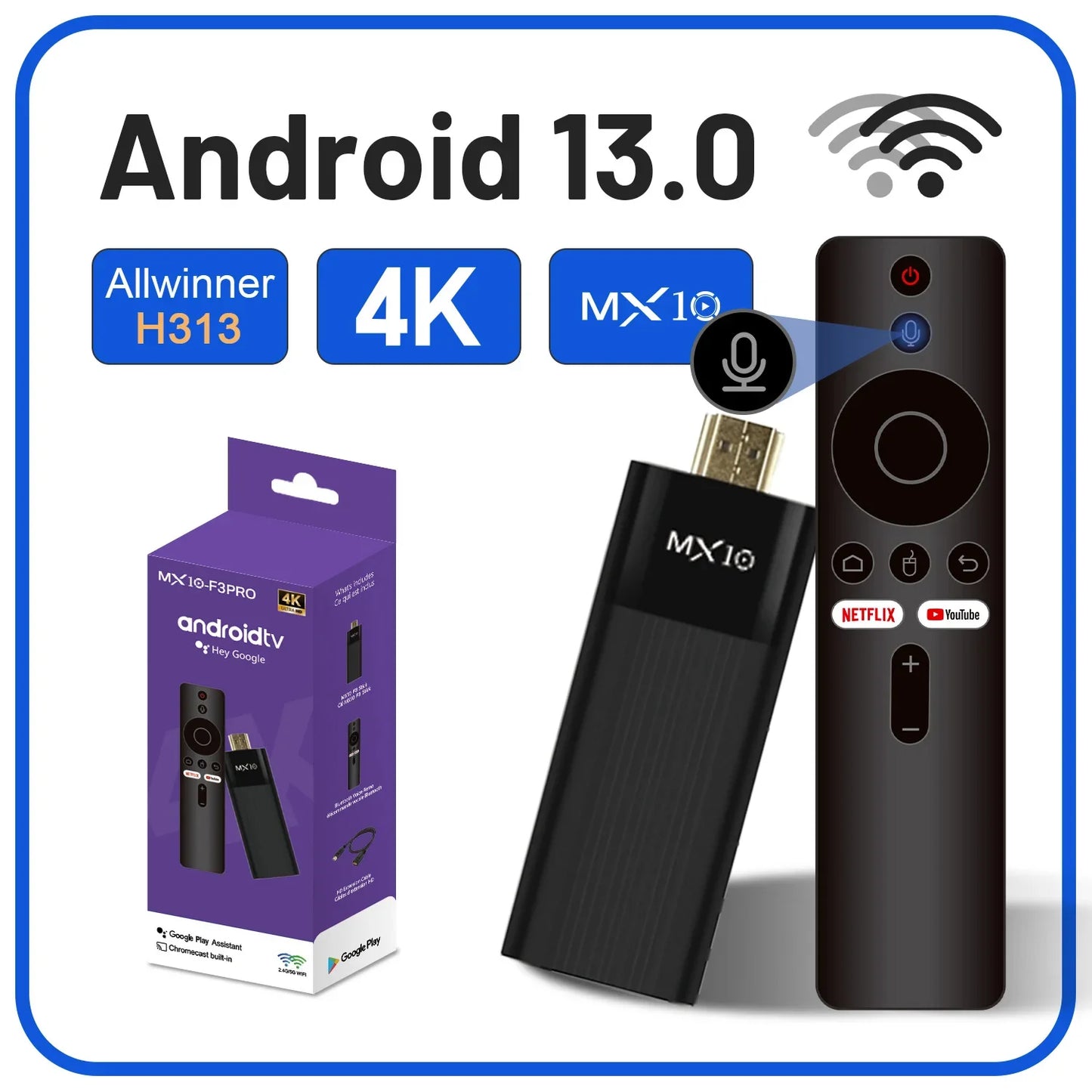 4K  F3 PRO TV Stick 4K Fire TV Stick TV Remote Control Android TV Stick Quad Core Firestick 4K